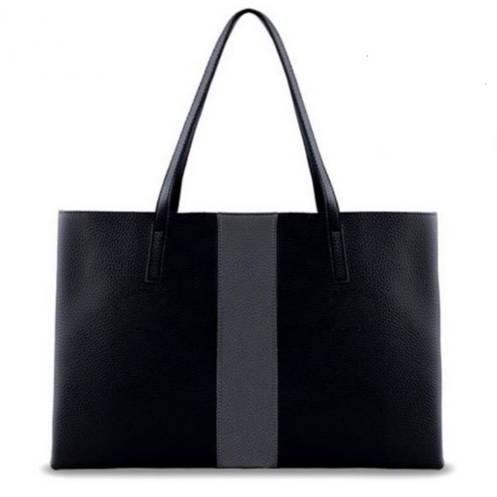VINCE CAMUTO—BLACK VEGAN LEATHER “LUCK TOTE” BNWOT